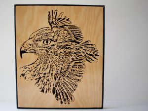 Eagle head & flying eagle